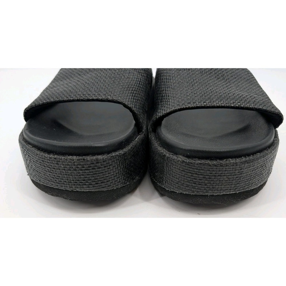 Steve Madden Kasper Slide Black Woven Platform Slip Ons Size 10 - Picture 3 of 9